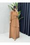 Women's Modest "Milky Coffee" Stretch Fabric "Sultan" Style Dress