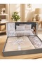 Beige Color Double 5-Piece Piqued Duvet Cover Set 100% Cotton Boxed Set - 2
