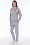 Women's Cotton Hooded Stripe Detailed Tracksuit Set Gray Melange -8521 - 4