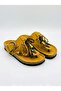 Women's Rust Yellow Genuine Suede Leather Orthopedic Cork Sole Slippers - 3