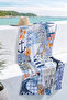 Marine Sea Themed Beach Towel - Mediterranean Vintage Blue and White Quick-Dry Microfiber Towel - 2