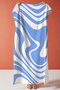 Blue White Abstract Wavy Beach Towel - Marine Striped Pool Sea Bath Quick Dry Beach Cover - 2