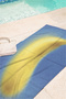 Abstract Art Banana Themed Beach Towel - Blue Yellow Minimalist Design Quick Drying Microfiber Towel - 6