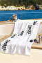 Written Motto Beach Towel - Minimalist Black and White Typographic Pool Sea Bath Seaside Cover - 2