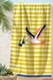 Striped Seagull Figured Beach Towel - Marine Yellow White Pool Sea Bath Quick Drying Beach Cover - 4