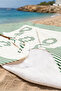 Striped Summer Themed Modern Beach Towel-Green White Minimalist Pool Sea Quick Drying Beach Cover-Up - 3