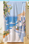 Luxury Beach Towel with Mediterranean Sea View - Bohemian Marine Blue and White Quick-Dry Microfiber Towel - 6