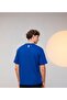 | Oversized Basic T-shirt in Cotton Royal Blue - 6