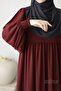 Asya Balloon Sleeve Dress Burgundy - 4
