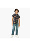 Boys Crew Neck T-shirt with Graffiti Print - Cotton - Short Sleeves - 2