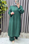 Women's Clothing Plus Size Aerobin Double Suit with Front Zipper Detail and Side Slits Trousers - 6