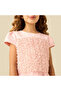 Round Neck Short Sleeves Tiered Dress with Ruffle Detail - 4
