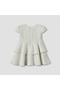 Round Neck Short Sleeves Empire Dress with Belt Detail - 3