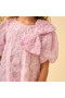 Round Neck Short Sleeves Knee Length A-line Dress with Embroidery and Sequin Embellishments - 5