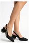 Bellamor Women's Satin Chain Detailed Slingback Thick Heeled Shoes - 3