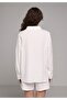 Regular Fit Shirt Neck Plain Women's White Short Sleeve Shirt - 2