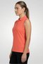 Women Sportswear Fit Sleeveless Outdoor Polo Shirt, Orange - 3