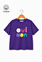 Colorful Text Printed Casual Short Sleeve Summer Girls' T-Shirt - 2