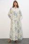Women's Lilyum Fabric Long Hijab Dress 2593 - A.Blue - 3