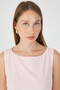 Cotton Ruched Detail U-Neck Short Regular Lining Dress # 00782 - 8
