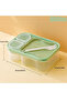 Bento Lunch Box Kids Sustainable Bento Box Leakproof Lunch Food Containers with 3 Compartments Kids Stackable Lunch Box for School Trvael Microwave Dishwasher Safe - 4