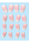 24Pcs Short Coffin Gradient Pink Jelly Nail Kit, Suitable for Women and Girls, Press-On Nails, Nail Supplies, Artificial Nails. - 2