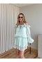Mint Collar Detailed Skirt with Flounces and Shiny Shorts Dress - 39901 - 3
