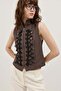 Coffee Embroidered Women's Vest