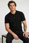 Men's Fashion Comfort Black Polo Collar T-Shirt - 2