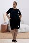 67807 Plus Size Printed Shorts-T-Shirt Pajama Set - Black