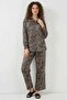 Women's Leopard Patterned Viscose Brown Set - 5