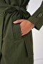 Women's Double Breasted Collar Belted Khaki Trench Coat - 5
