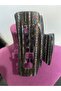 Women's Bone Patterned Oversized Hair Clip Clasp Barrette Transparent Glitter Hair Accessory Jewelry Gem 8 cm - 6