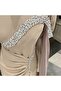 Stone Detailed Hijab Evening Dress with Cape and Tail - 3