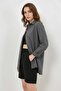 Women's Oversize Cut Basic Cotton Gray Shirt - 7