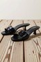 Women's Mid-Heeled Faux Leather Slippers with Metal Accessories, Comfortable Summer Shoes, Casual Modern Stylish