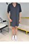 Anthracite V-Neck Modal Dress - 2