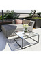 FFD Modern Square Glass Coffee Table - Tempered Glass Top Metal Frame No Assembly Gold/Black - 5