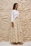 Cream Floral Layered Pleated Skirt - 3
