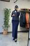 Modal Skirt Suit Navy Blue