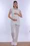 Adjustable Waist Elasticated Maternity Pajama Set with Hijab Effortt - Ecru - 5