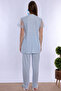 Hijab-Friendly Adjustable Waist Elasticated Maternity Pajama Set with Dress Effortt - Blue - 6