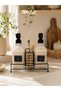 Black Glass Liquid Soap Dispenser and Dish Soap Dispenser Set of 2, 500 Ml, with Metal Stand, Wooden Handle, and Sponge Compartment.