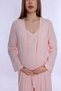 Cotton Pajama Set for Pregnant and Postpartum Women with Adjustable Waist Elastic Effortt - Powder - 7