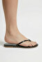 Women's Black Patent Leather Flat Sole Flip-Flop Casual Sandals Comfortable Stylish Thin Strap Summer Pool Sea Beach Slippers - 3