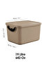 3-Piece Storage Box with Lid - Multi-Purpose Decorative Organizer Closet Organizer Basket 19Lt Beige - 7