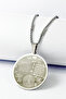 Silver Color Double Sided Ayetel Kürsi and Celcelütiye Engraved Stainless Steel Necklace with 60 cm Rod and Thick Doc Chain - 2