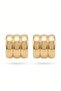 Women's Yellow Color Triple Row Curved Thick Hoop Earrings