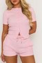 Cotton Buttoned Belted Waist Trouser Shorts Set - 4