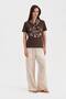 Women's Two-Piece Short Sleeve Design Tshirt with Detachable Shawl Detail - 2